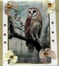Brown Owl Wildlife Bird - Hand Crafted Decoupage Greeting Card - Blank - 3037