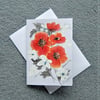 greetings card blank hand painted floral art ( ref F 250 )