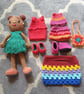 Crochet Doll with clothes and shoes for dressing up - Image 1