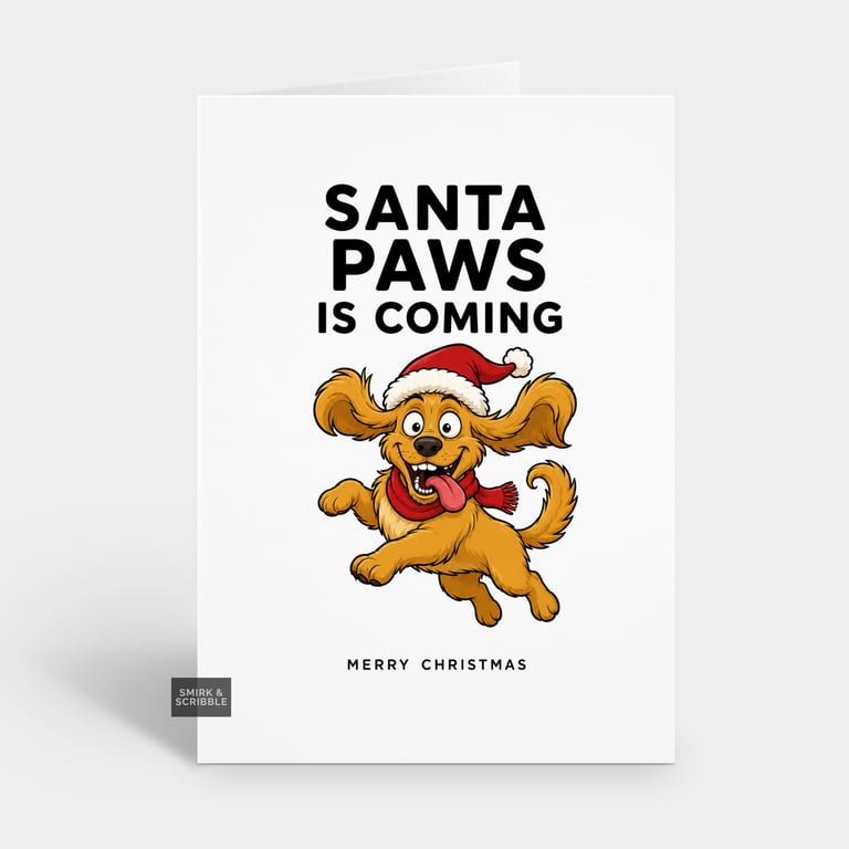 Funny Christmas Card - Cheeky Happy Dog