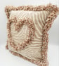 Love heart envelope 16"  cushion, cream and beige zebra effect.  - Image 5