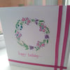 Dainty floral wreath birthday card