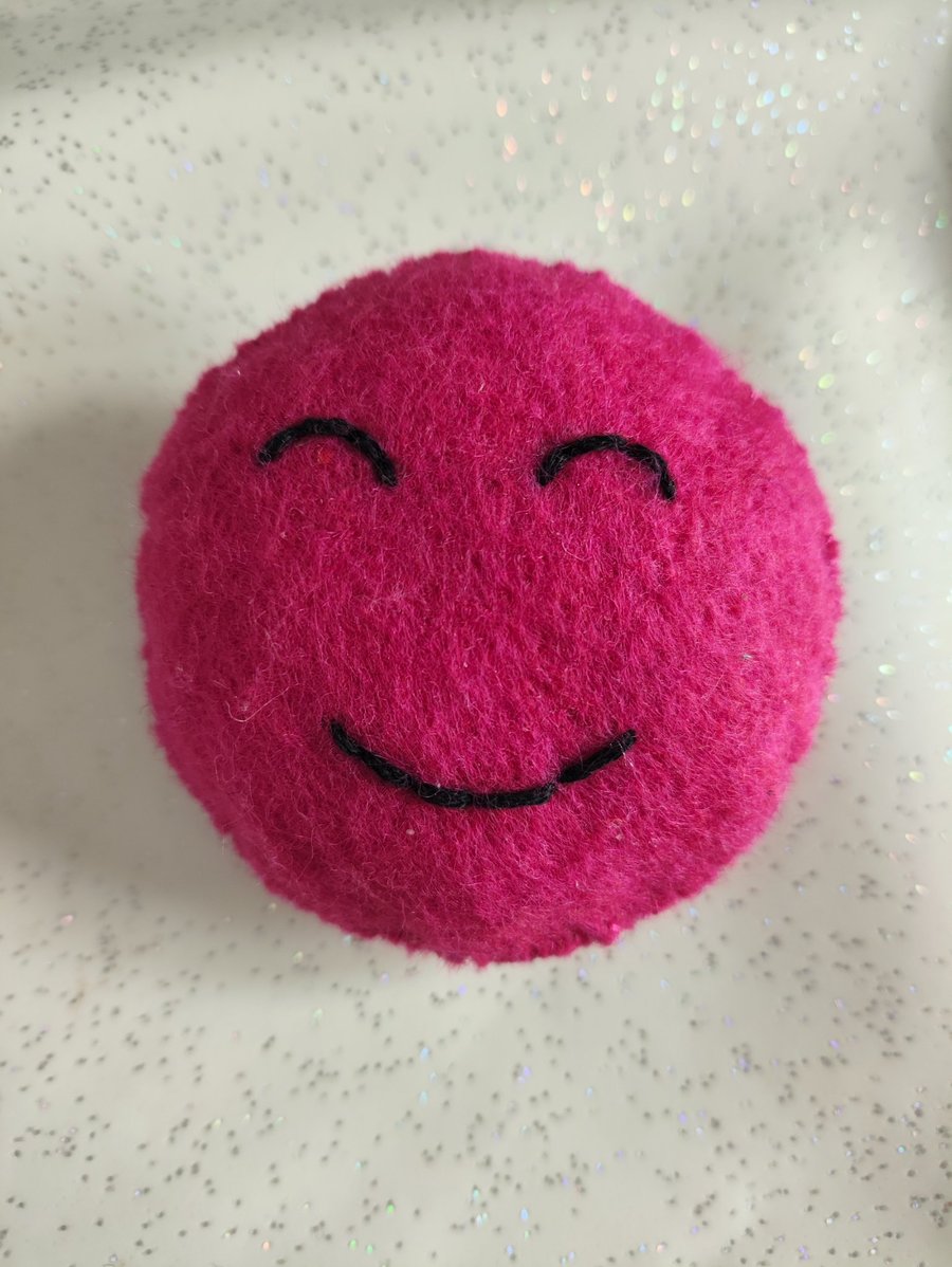 Handmade felt emoji badge