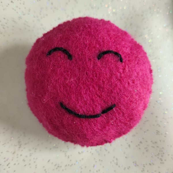Handmade felt emoji badge