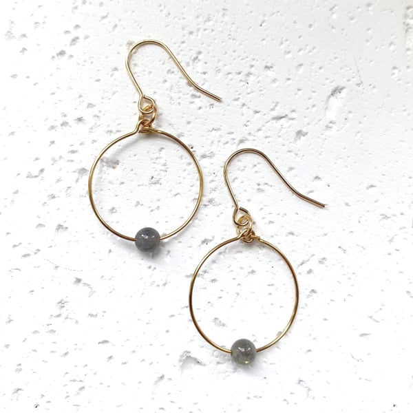Small Cosmo Hoops - Labradorite