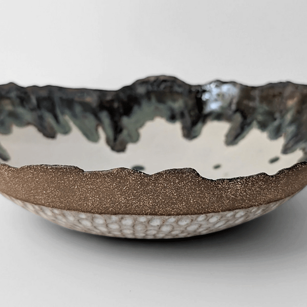 Coiled and carved low dish