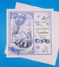 Baby Boy Card, Congratulations, Decoupage, Handmade