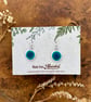 Handmade Turquoise Ceramic Earrings; Sea Blue Green, Minimal Jewellery, Glazed H - Image 5