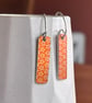 Orange long drop earrings