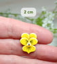 Pansy Brooch, Handmade Yellow Flower Pin, Mountain Pansy, Small Wildflower - Image 3