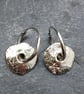 Rustic silver disc hoop earrings - Image 7