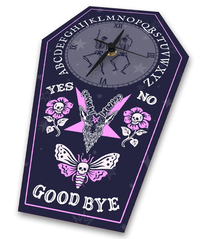 Coffin Shaped Gothic Clock