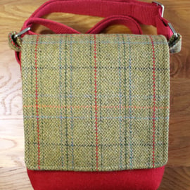 Tweed crossbody messenger bag