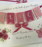 Personalised New Baby Girl Keepsake Card Gift Boxed Handmade - Image 4