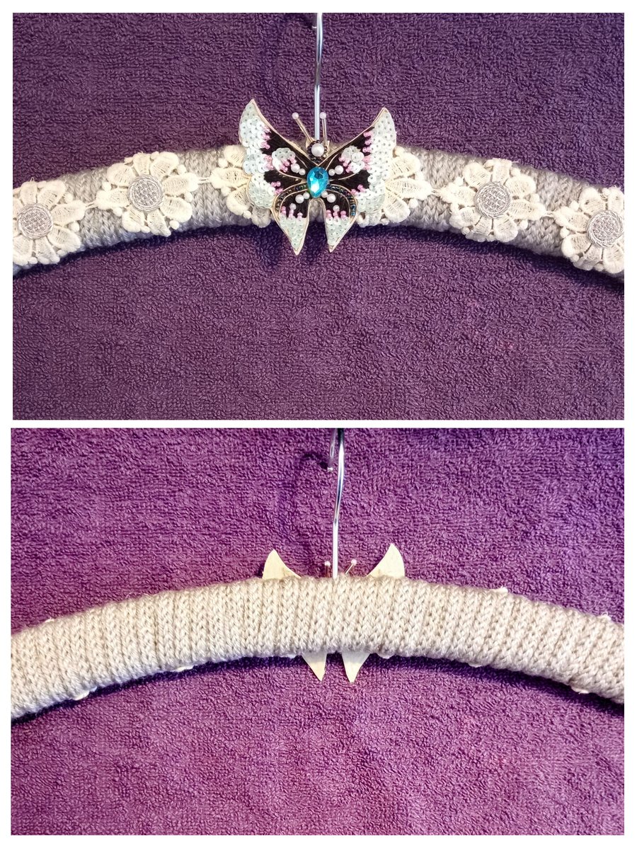 Pretty Silver Grey Lightly Padded Embellished Clothes Coat Hanger