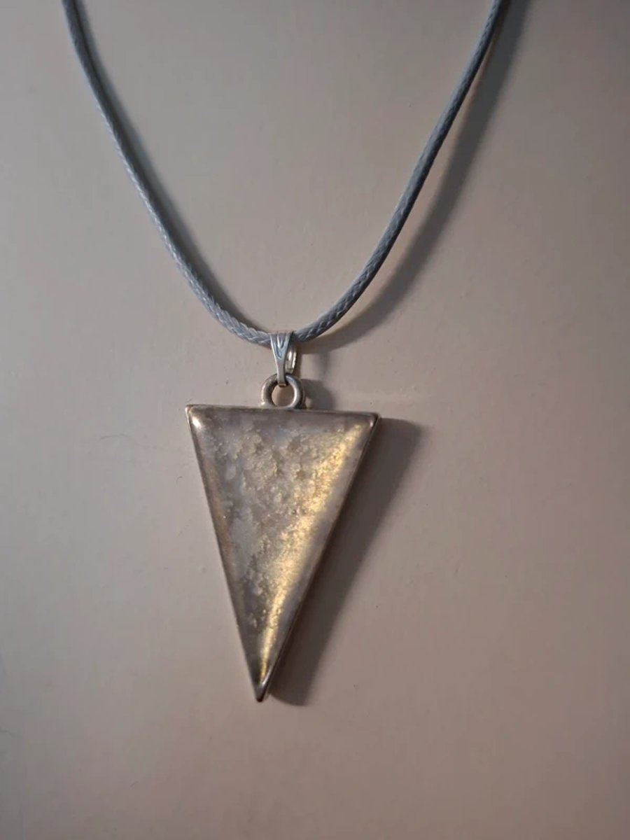 Triangle Pearly white Hand Made Resin Crafted Pendant 