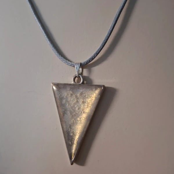 Triangle Pearly white Hand Made Resin Crafted Pendant 