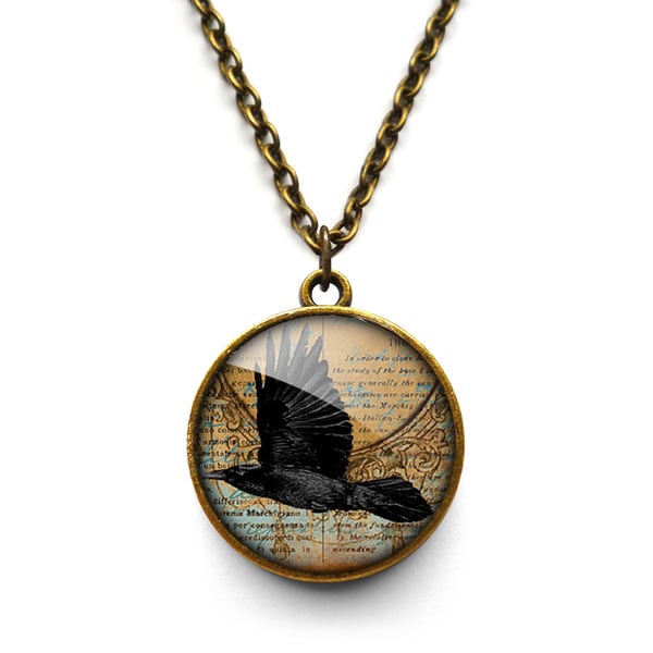 Raven In Flight Necklace (RR03)