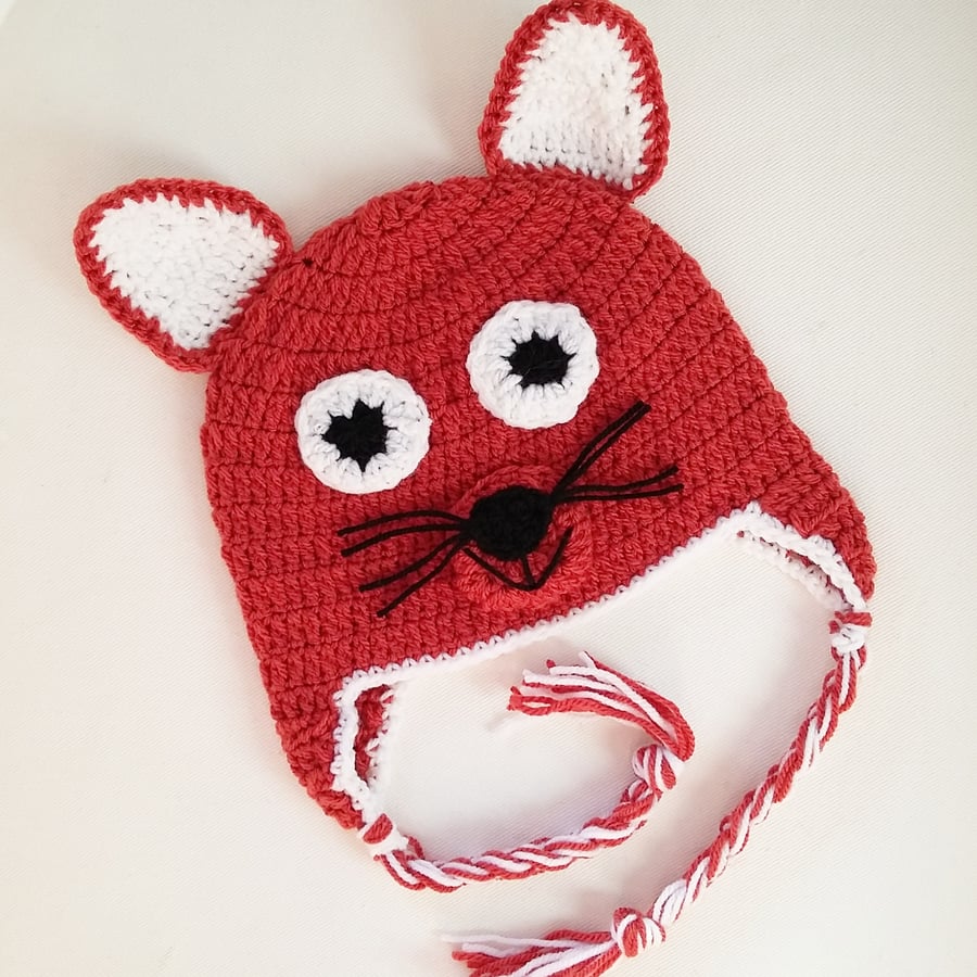 1-2 years child's toddler fox animal hat