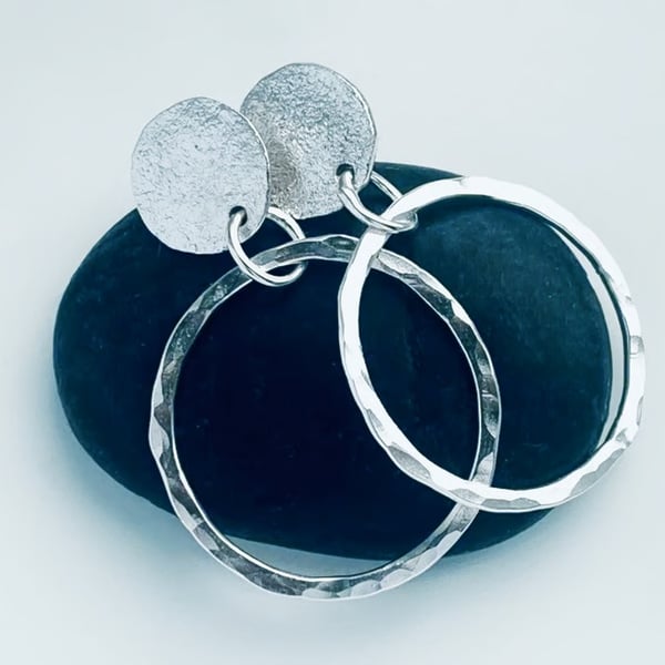 Sterling Silver Stud and Hoop Earrings, 