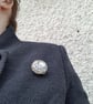 Scottish thistle embroidered tweed brooch - Image 3