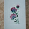 original hand painted floral greetings card ( ref F 693)