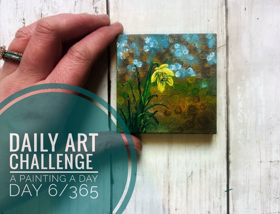 Mini Acrylic painting on canvas, Daily Art Challenge, A Painting a Day 6-365 