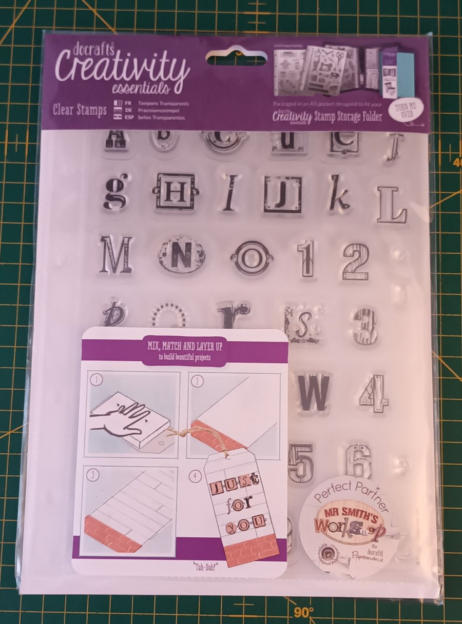 Alphabet & Number Clear Stamps, docrafts Creativity Essentials, A5 Sheet