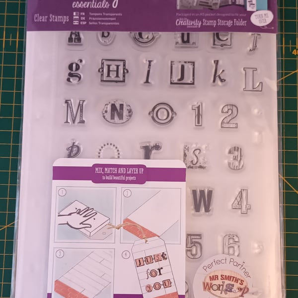 Alphabet & Number Clear Stamps, docrafts Creativity Essentials, A5 Sheet
