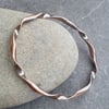 Copper ribbon twist bangle, 7th anniversary gift, Solid copper jewellery