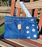 Upcycled denim jeans shoulder bag