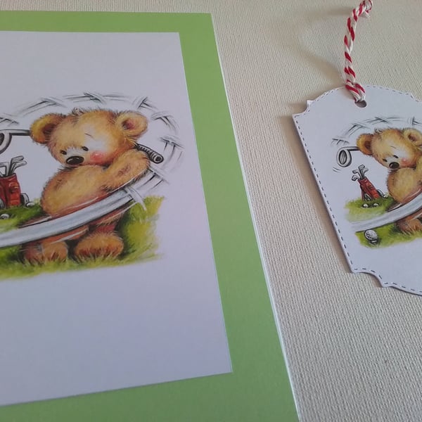 Card and gift tag. Father's day. Birthday. Golf. Ref 452