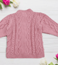 Hand Knitted Rose Pink Baby Cardigan with Cable Knit and Wooden Buttons - Image 9