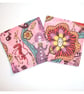Pair of Coasters Grayson Perry Liberty Shirley Smith Fabric Mug Rugs x 2