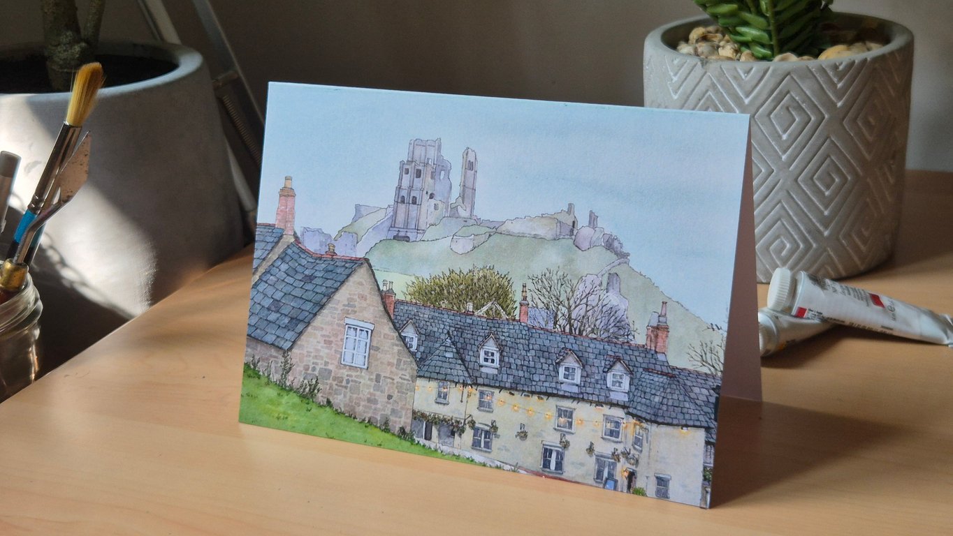 Corfe Castle - Greeting Card