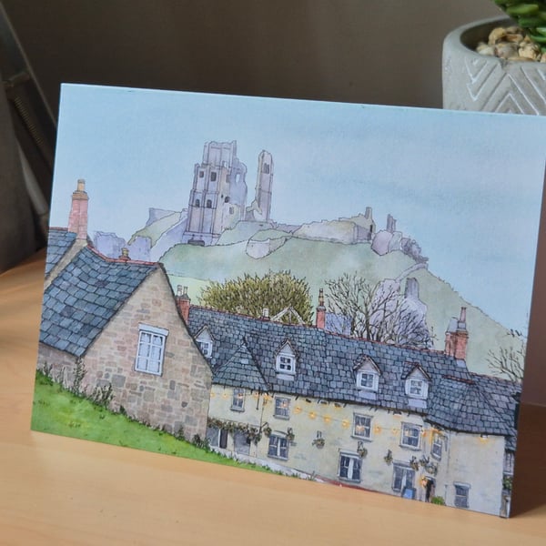 Corfe Castle - Greeting Card