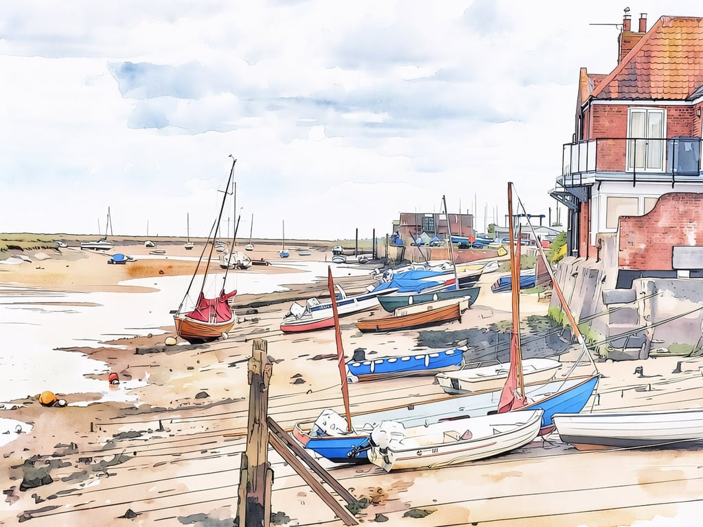 Wells-Next-The-Sea Greeting Card A5 Low Tide 