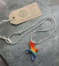 Handmade Ceramic Rainbow Bird Pendant   - Image 2