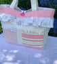 Handmade Ditsy Frilly Fabric Tote Bag, Handbag, Day Bag, Lunch Bag