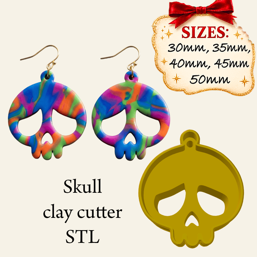 Skull STL clay cutter file for 3d printing