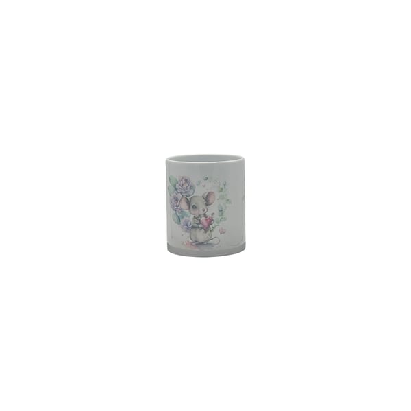 Cute Mouse & Floral Heart Mug