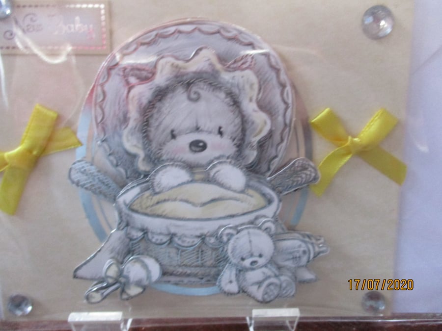 New Baby in Cot Card