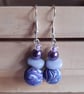 Handmade polymer clay dangly earrings in mauve  and lilac  - Image 3