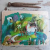 Naive style painting 'the birds flew off with my tomatoes '