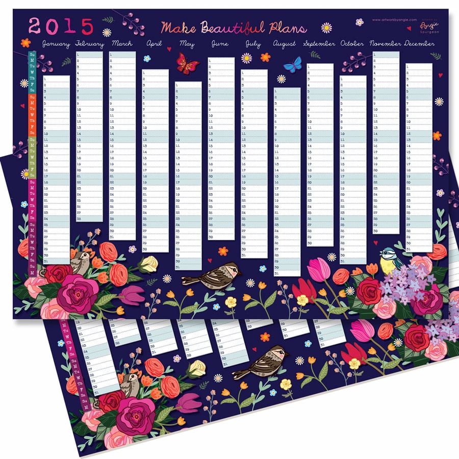 2015 Wall Planner - Make Beautiful Plans