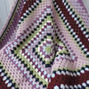 SALE now 12.00  Crochet Granny Square Lap Blanket  
