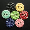 Set of six little handmade ceramic buttons