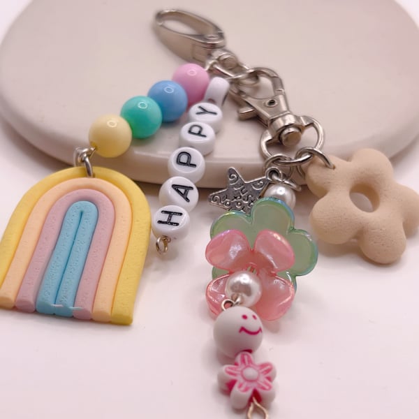 Rainbow Keychain with Charms – Cheerful Bag Accessory Gift