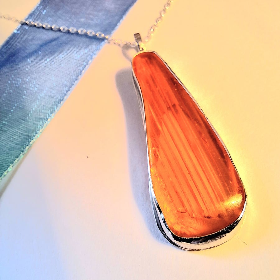 Orange Reflector Pendant