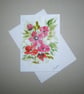 original art hand painted floral blank card ( ref FA 310 D2 )